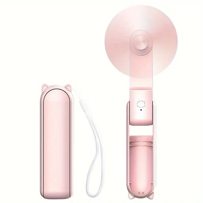 Mini ventilador portátil, recarregável por USB, ventilador portátil dobrável de