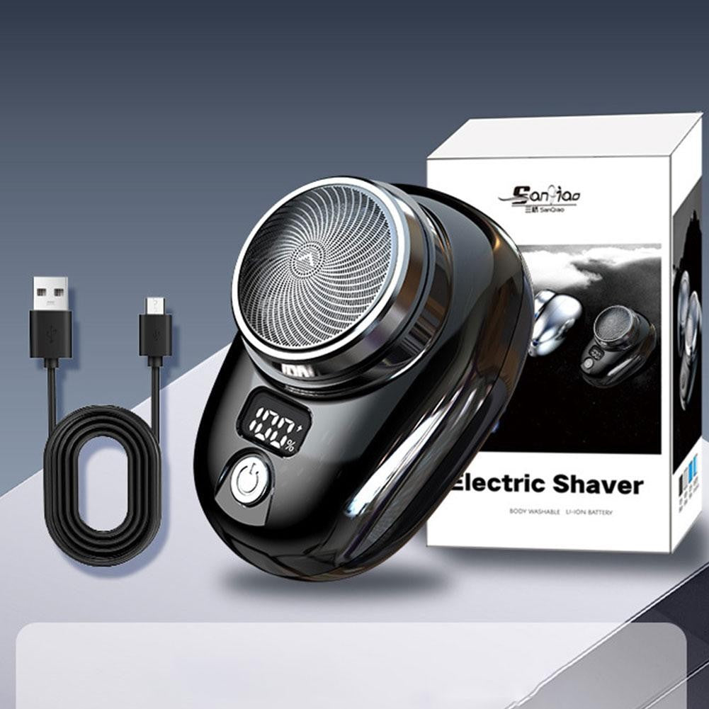 Mini barbeador elétrico para homens, veículo montado barbeador, display digital,