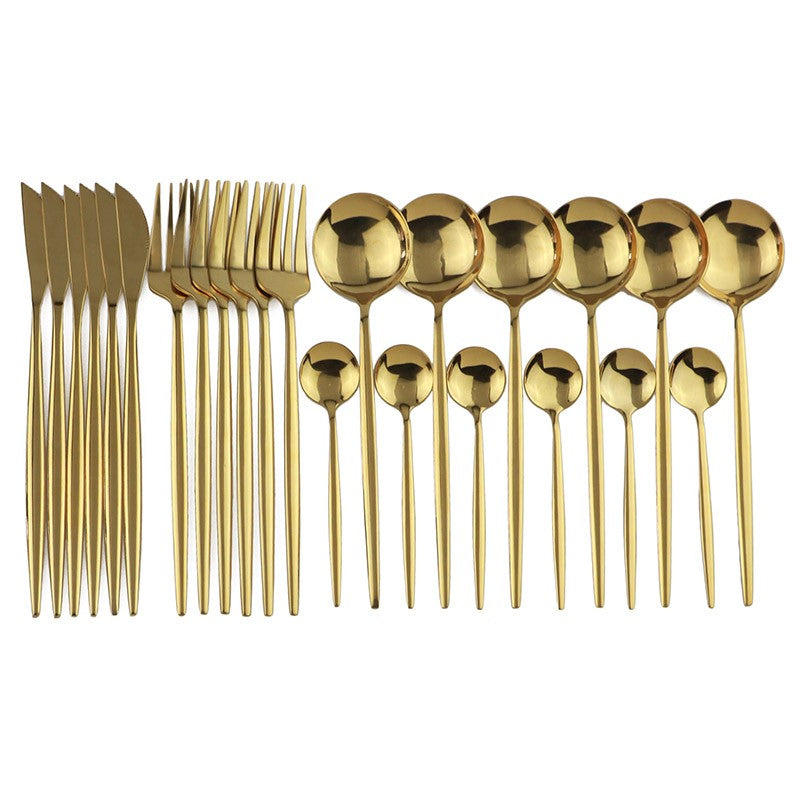 24 peças conjunto de talheres de aço inoxidável conjunto de talheres de aço inox