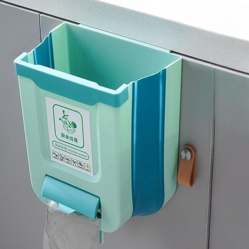 Cozinha dobrável lata de lixo fixada na parede lata de lixo porta do armário de