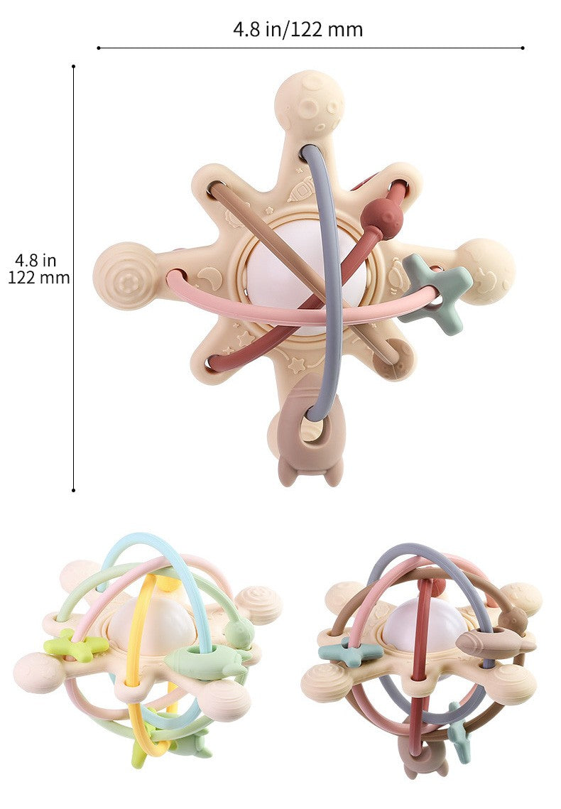 Chocalho e mordedor sensorial cama sino silicone bola montessori brinquedos do b