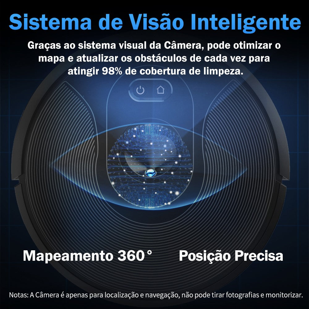 (Código: BRD250) Robô aspirador de pó ABIR X6 com navegação visual tripla, aspir