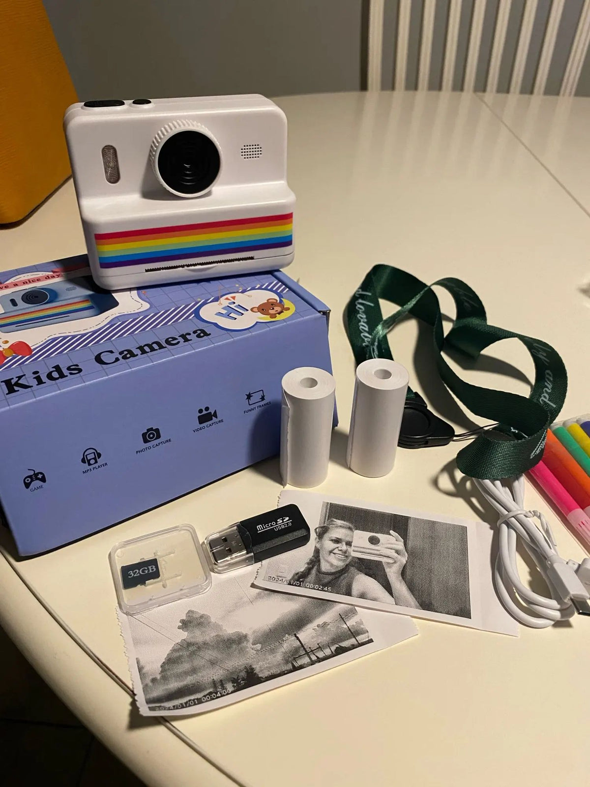 Câmera digital infantil para fotografia, mini impressora portátil térmica térmic