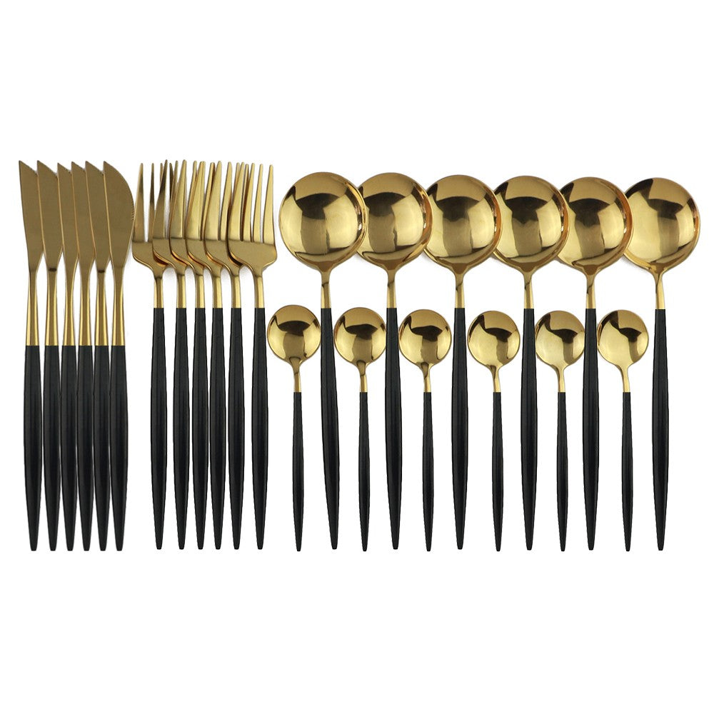 24 peças conjunto de talheres de aço inoxidável conjunto de talheres de aço inox