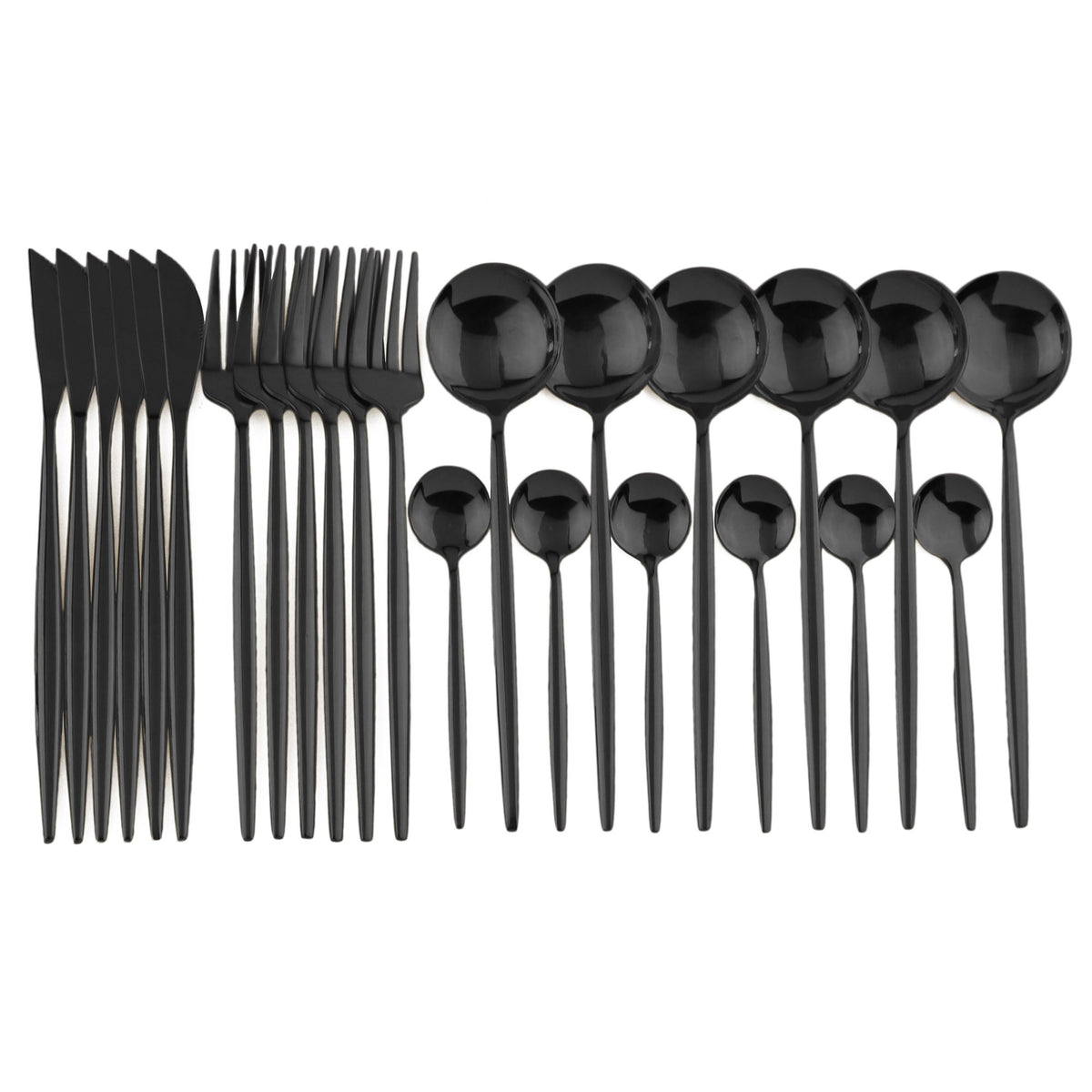 24 peças conjunto de talheres de aço inoxidável conjunto de talheres de aço inox