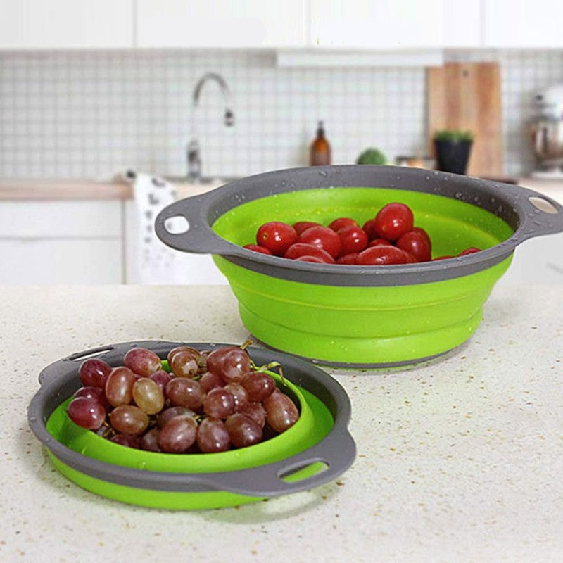Cesta De Drenagem De Silicone Dobrável Cesta De Lavagem De Vegetais De Frutas Co