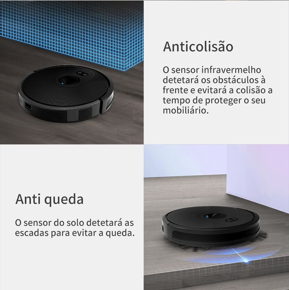 (Código: BRD250) Robô aspirador de pó ABIR X6 com navegação visual tripla, aspir