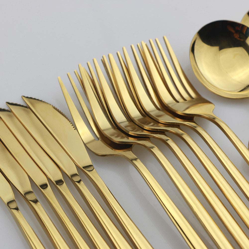 24 peças conjunto de talheres de aço inoxidável conjunto de talheres de aço inox