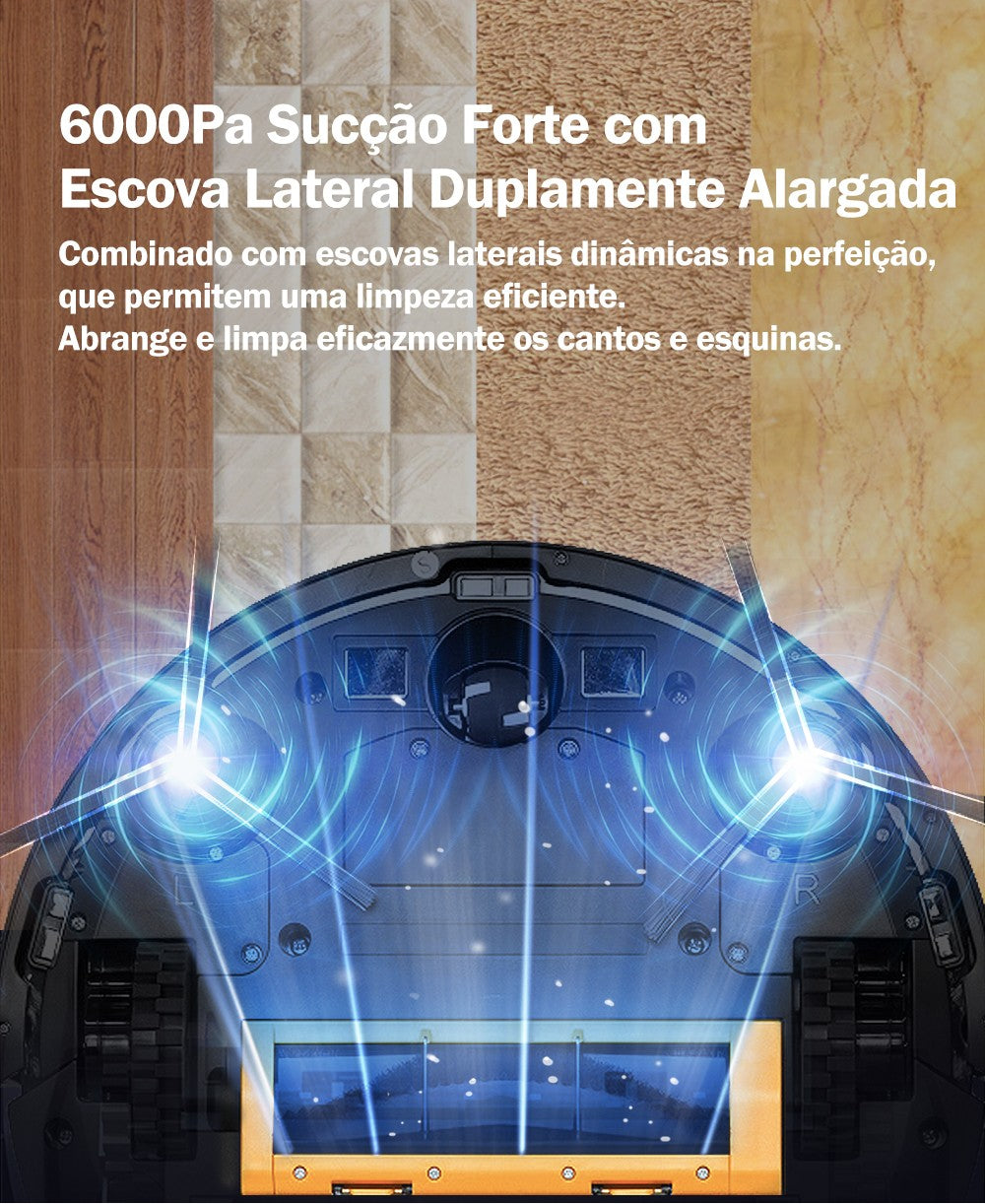 (Código: BRD250) Robô aspirador de pó ABIR X6 com navegação visual tripla, aspir