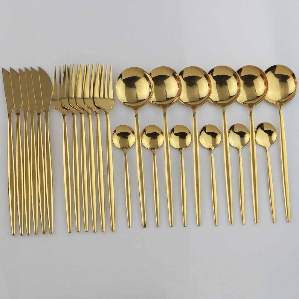 24 peças conjunto de talheres de aço inoxidável conjunto de talheres de aço inox