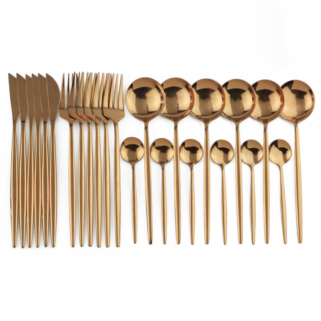 24 peças conjunto de talheres de aço inoxidável conjunto de talheres de aço inox