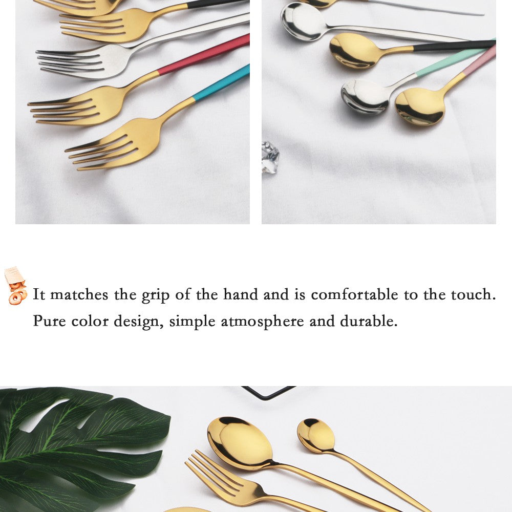 24 peças conjunto de talheres de aço inoxidável conjunto de talheres de aço inox