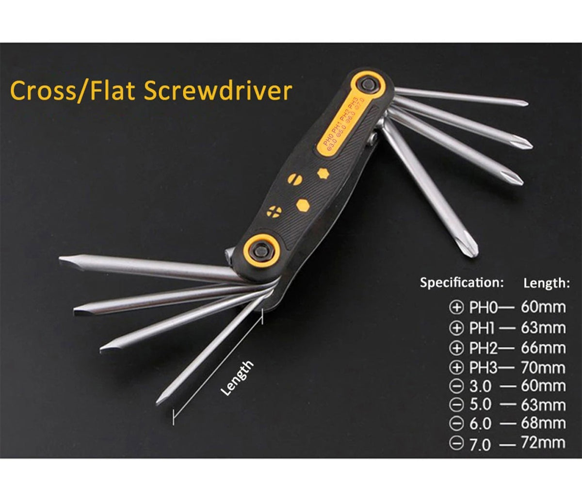 8 em 1 conjunto de chave de fenda dobrável torx mini chave de fenda bits kit hex