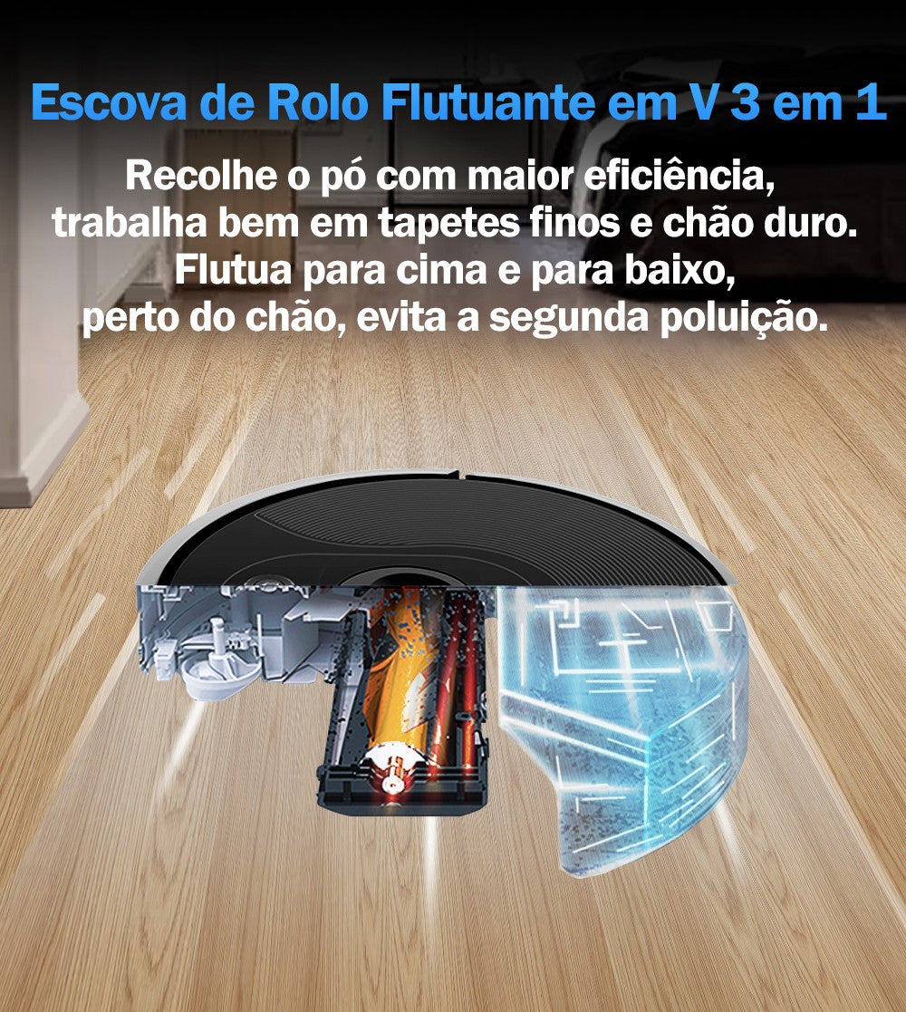 (Código: BRD250) Robô aspirador de pó ABIR X6 com navegação visual tripla, aspir