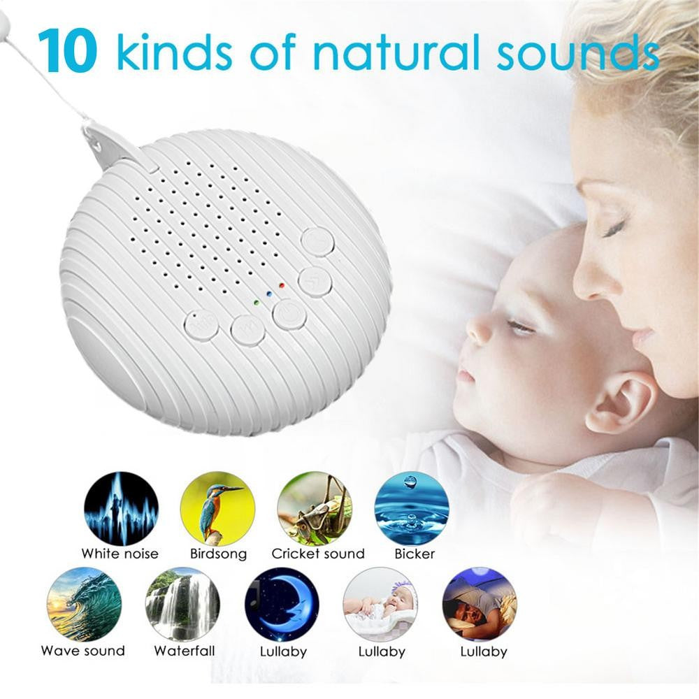 USB Recarregável Sleep Sound Machine, Máquina de Ruído Branco, Desligamento Temp