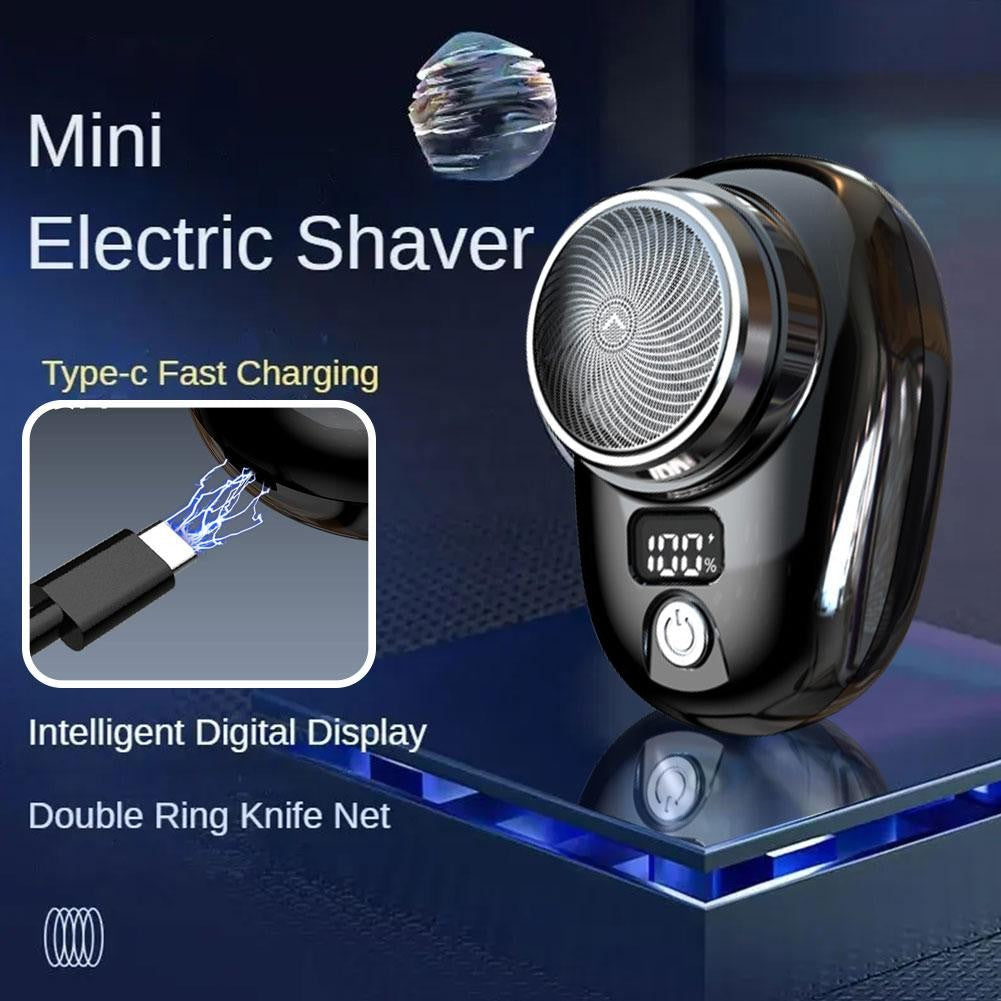Mini barbeador elétrico para homens, veículo montado barbeador, display digital,