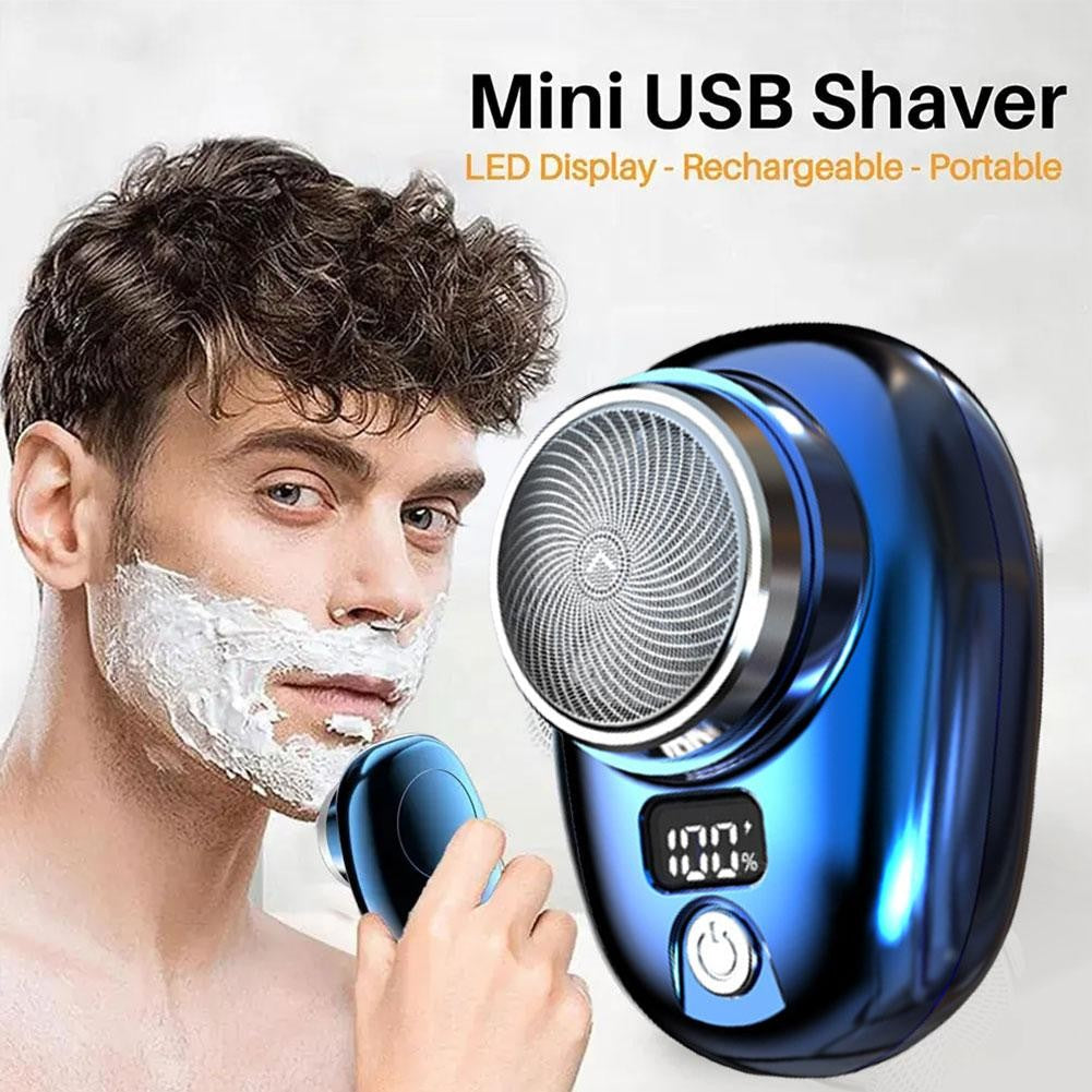 Mini barbeador elétrico para homens, veículo montado barbeador, display digital,