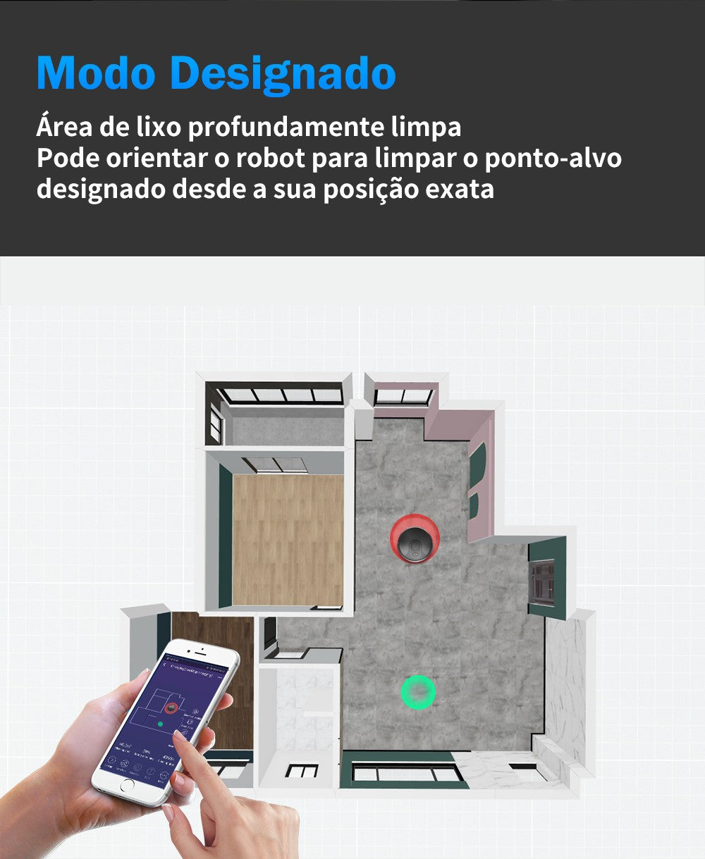 (Código: BRD250) Robô aspirador de pó ABIR X6 com navegação visual tripla, aspir