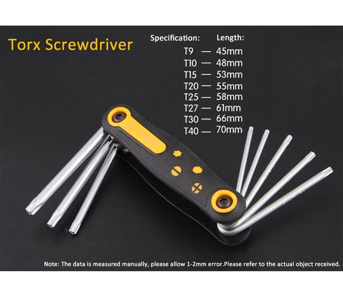 8 em 1 conjunto de chave de fenda dobrável torx mini chave de fenda bits kit hex