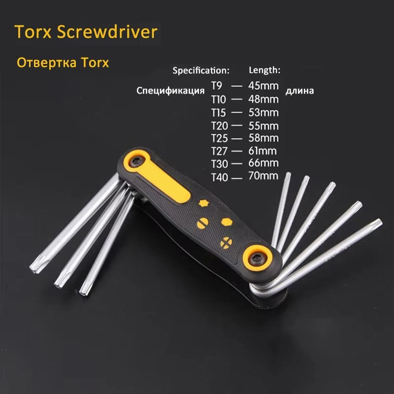 8 em 1 conjunto de chave de fenda dobrável torx mini chave de fenda bits kit hex