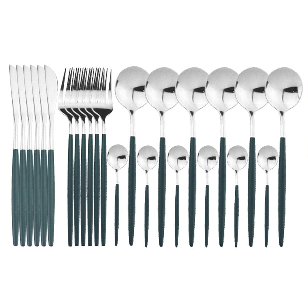 24 peças conjunto de talheres de aço inoxidável conjunto de talheres de aço inox