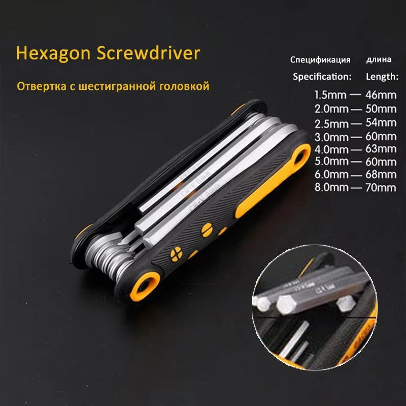 8 em 1 conjunto de chave de fenda dobrável torx mini chave de fenda bits kit hex