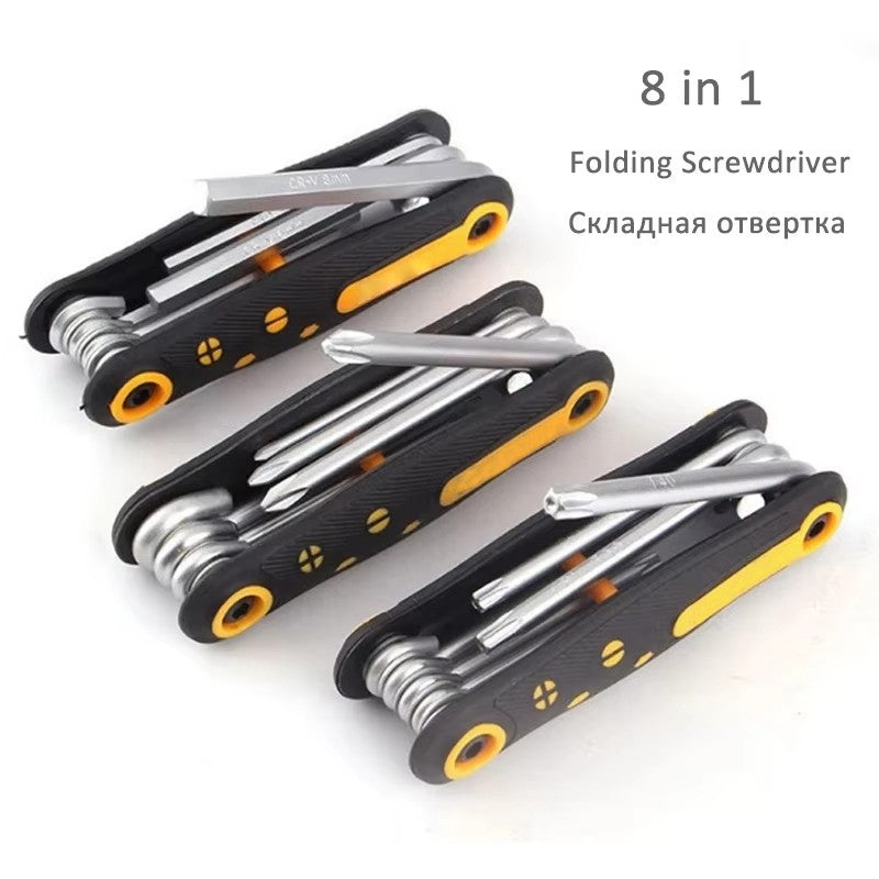 8 em 1 conjunto de chave de fenda dobrável torx mini chave de fenda bits kit hex