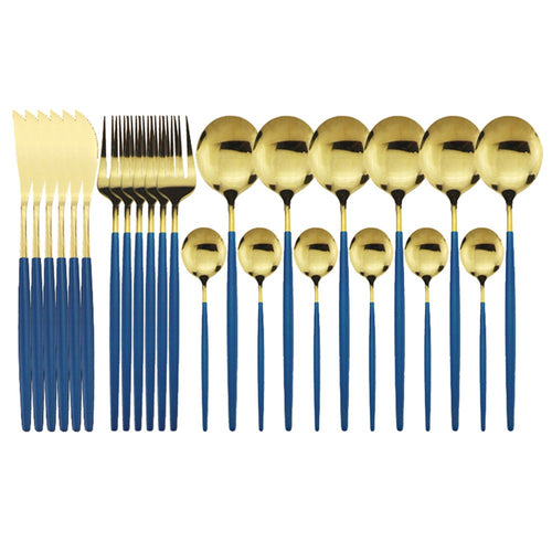 24 peças conjunto de talheres de aço inoxidável conjunto de talheres de aço inox