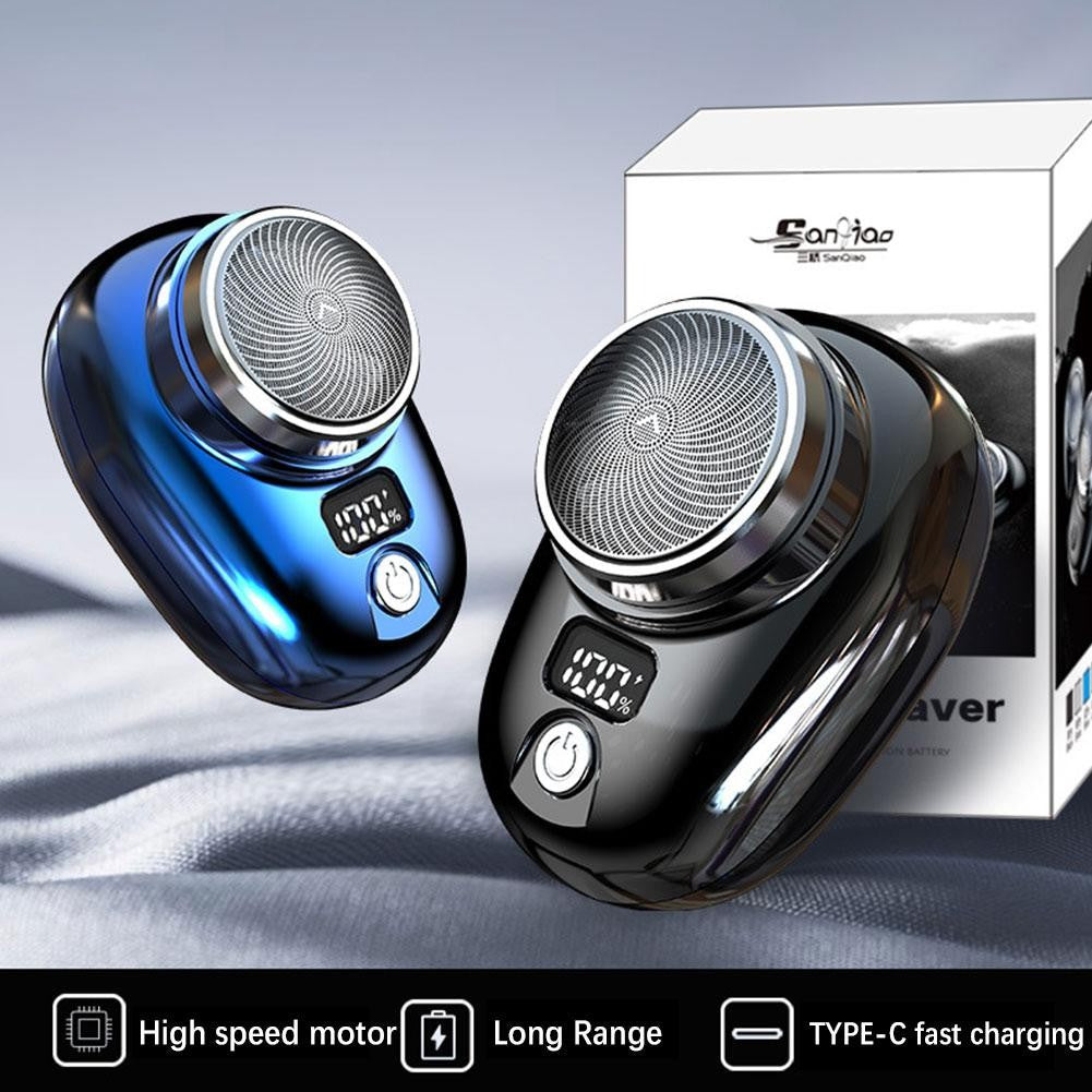 Mini barbeador elétrico para homens, veículo montado barbeador, display digital,