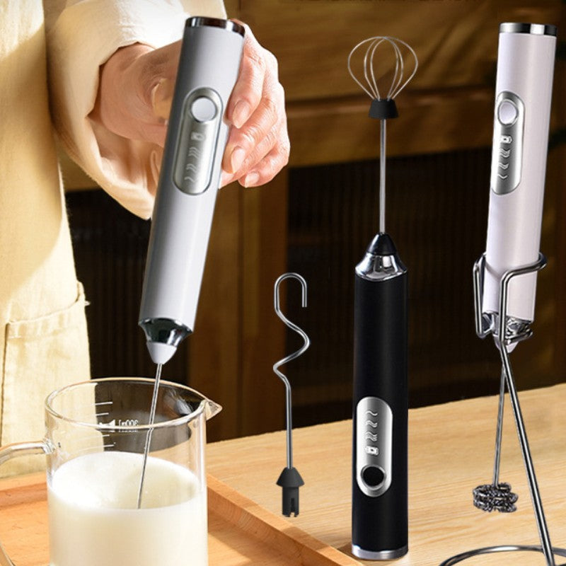 Batedor de leite elétrico sem fio, batedor de ovos, recarregável por usb, portát