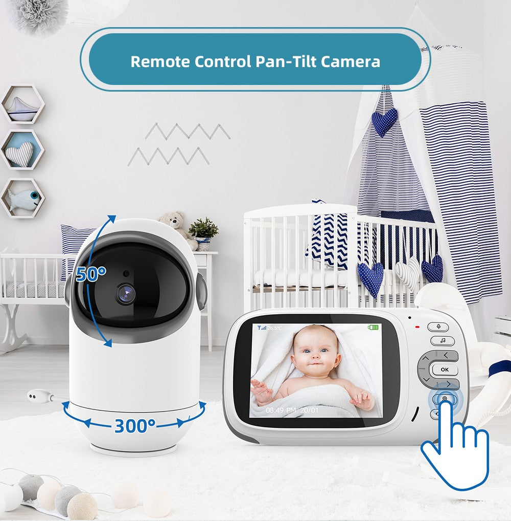 Vídeo Baby Monitor com Zoom Digital, Câmera de Vigilância, Auto Night Vision, Tw