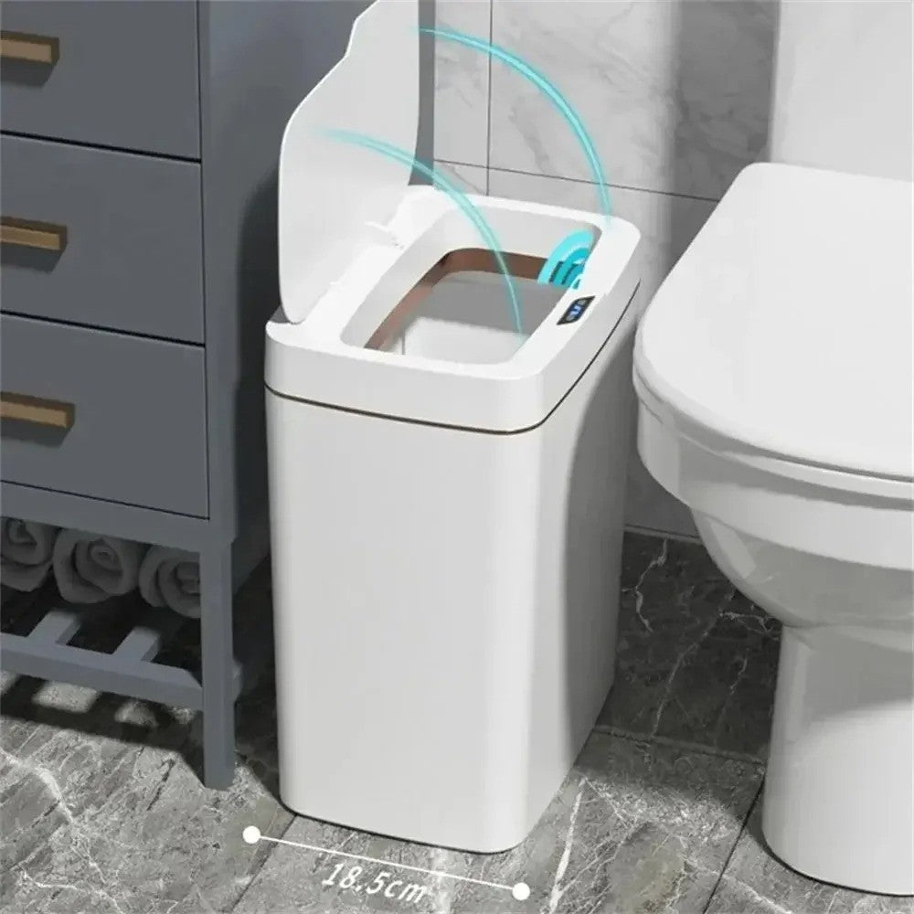 Lixeira inteligente para banheiro, ensacamento automático, lata de lixo eletrôni