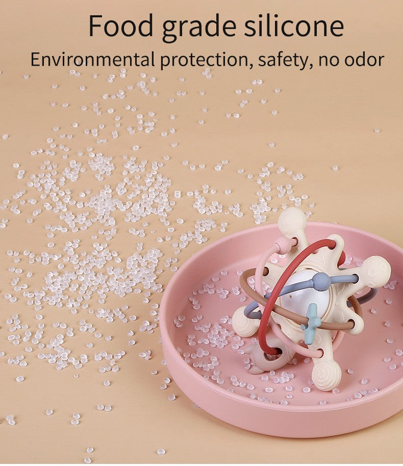 Chocalho e mordedor sensorial cama sino silicone bola montessori brinquedos do b