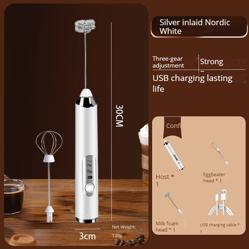 Batedor de leite elétrico sem fio, batedor de ovos, recarregável por usb, portát