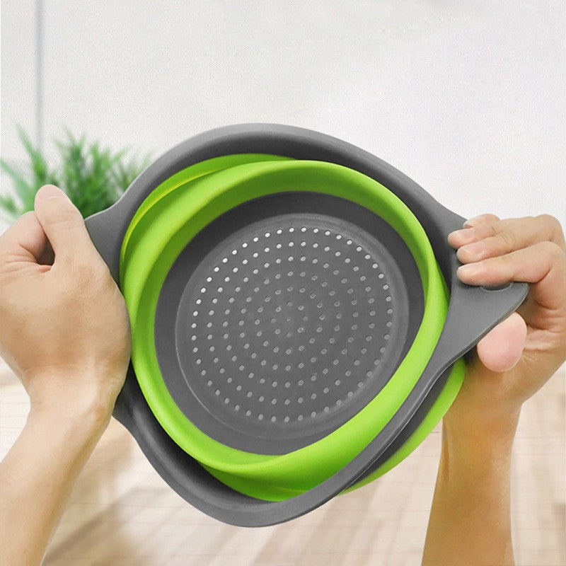 Cesta De Drenagem De Silicone Dobrável Cesta De Lavagem De Vegetais De Frutas Co
