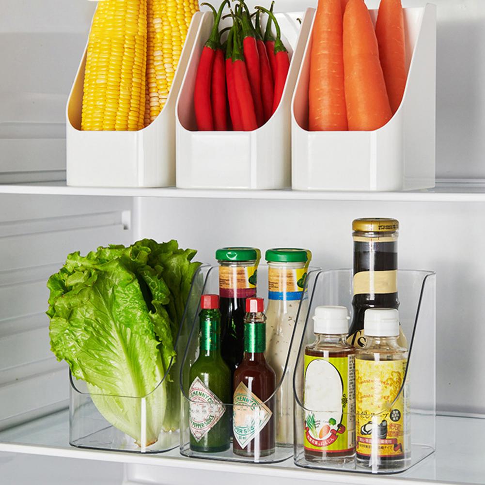 Transparente Refrigerador Organizador Bins, Food Sort Storage Box, Tempero De Ar