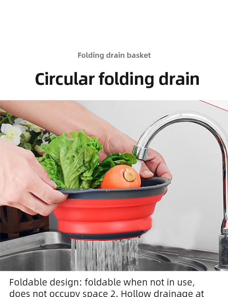 Cesta De Drenagem De Silicone Dobrável Cesta De Lavagem De Vegetais De Frutas Co