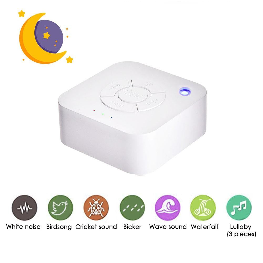 USB Recarregável Sleep Sound Machine, Máquina de Ruído Branco, Desligamento Temp