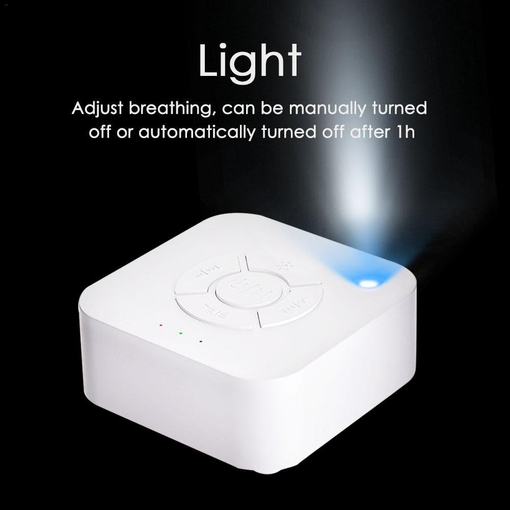 USB Recarregável Sleep Sound Machine, Máquina de Ruído Branco, Desligamento Temp