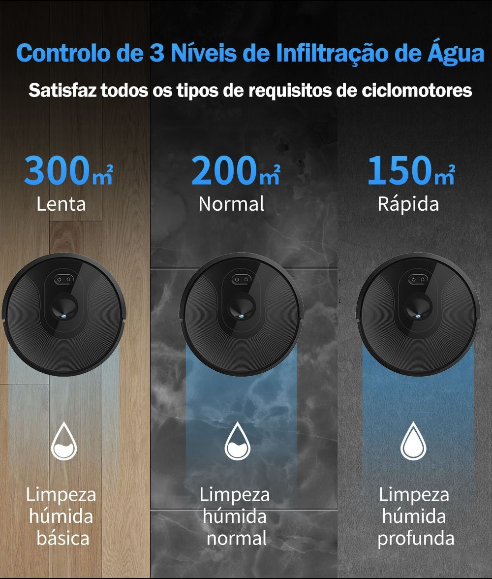 (Código: BRD250) Robô aspirador de pó ABIR X6 com navegação visual tripla, aspir