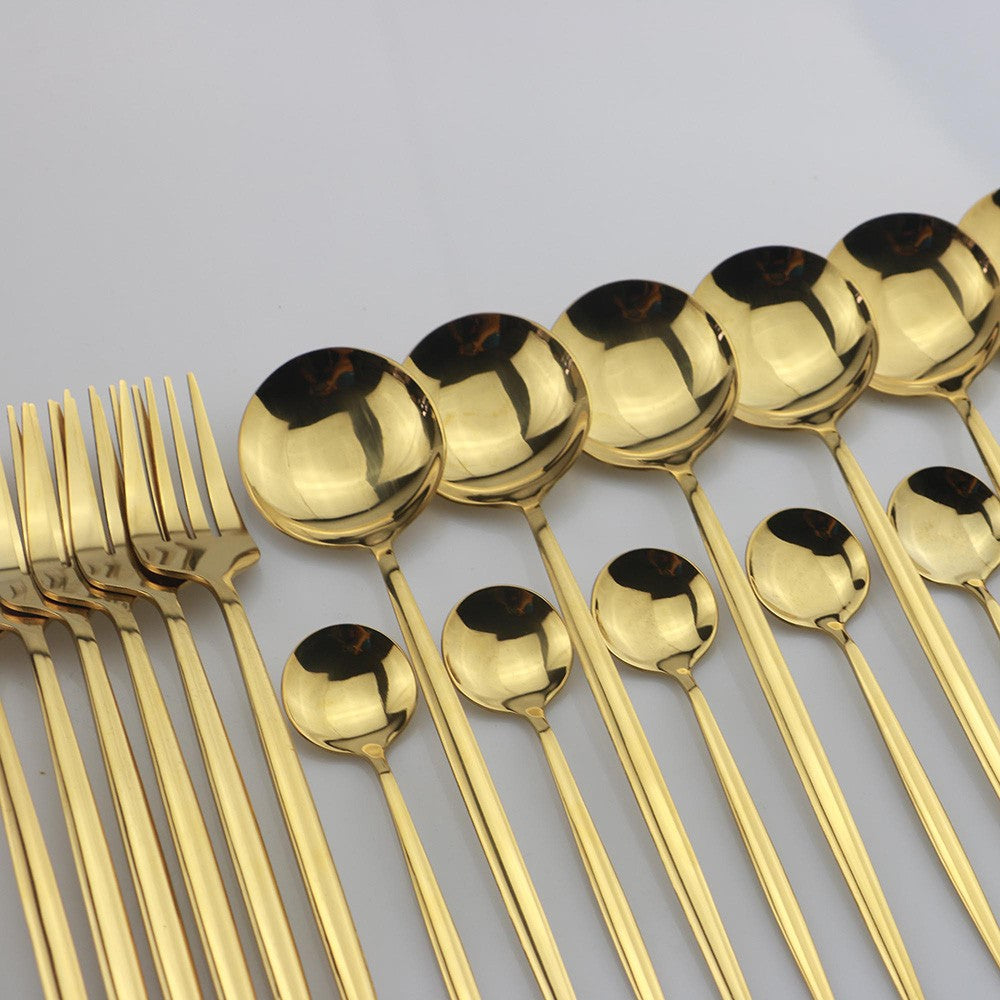 24 peças conjunto de talheres de aço inoxidável conjunto de talheres de aço inox