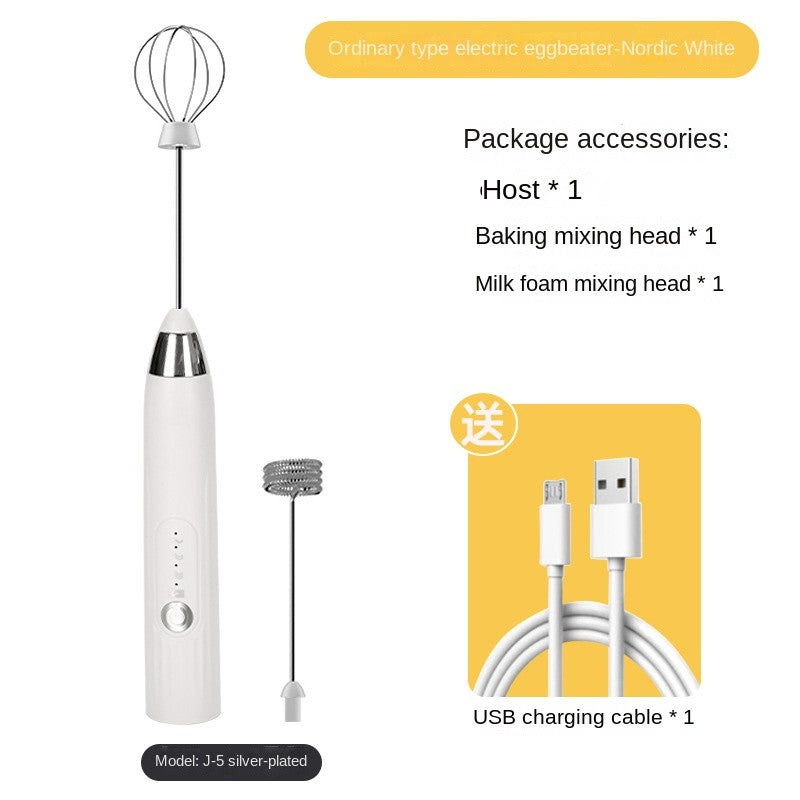 Batedor de leite elétrico sem fio, batedor de ovos, recarregável por usb, portát