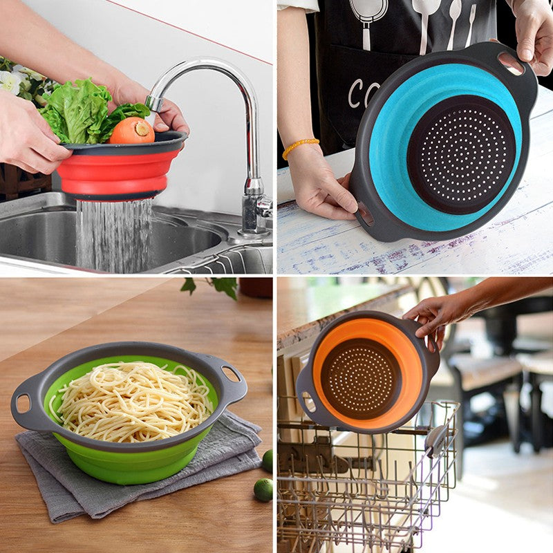 Cesta De Drenagem De Silicone Dobrável Cesta De Lavagem De Vegetais De Frutas Co