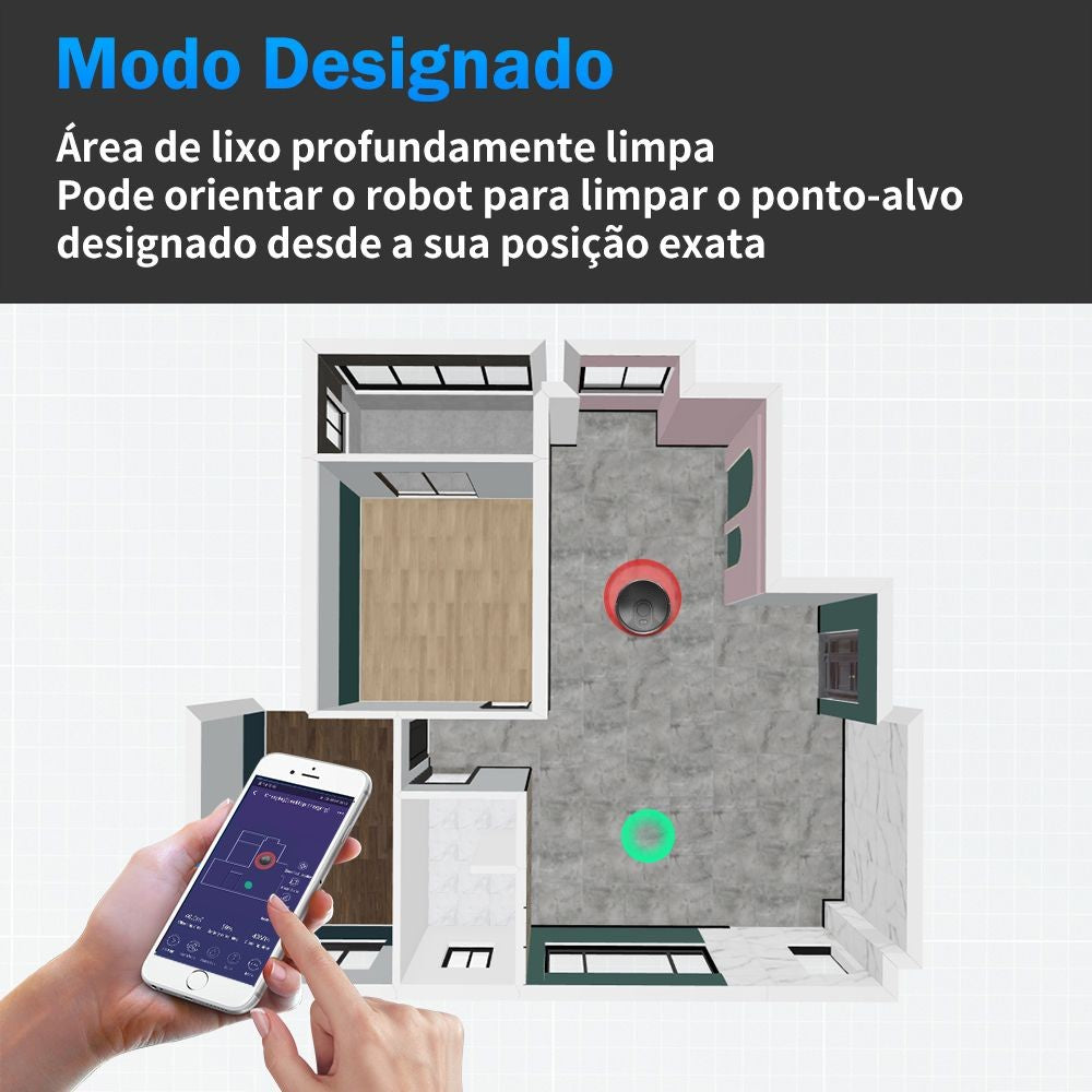 (Código: BRD250) Robô aspirador de pó ABIR X6 com navegação visual tripla, aspir