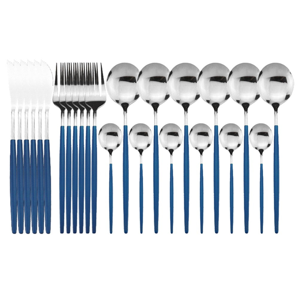 24 peças conjunto de talheres de aço inoxidável conjunto de talheres de aço inox