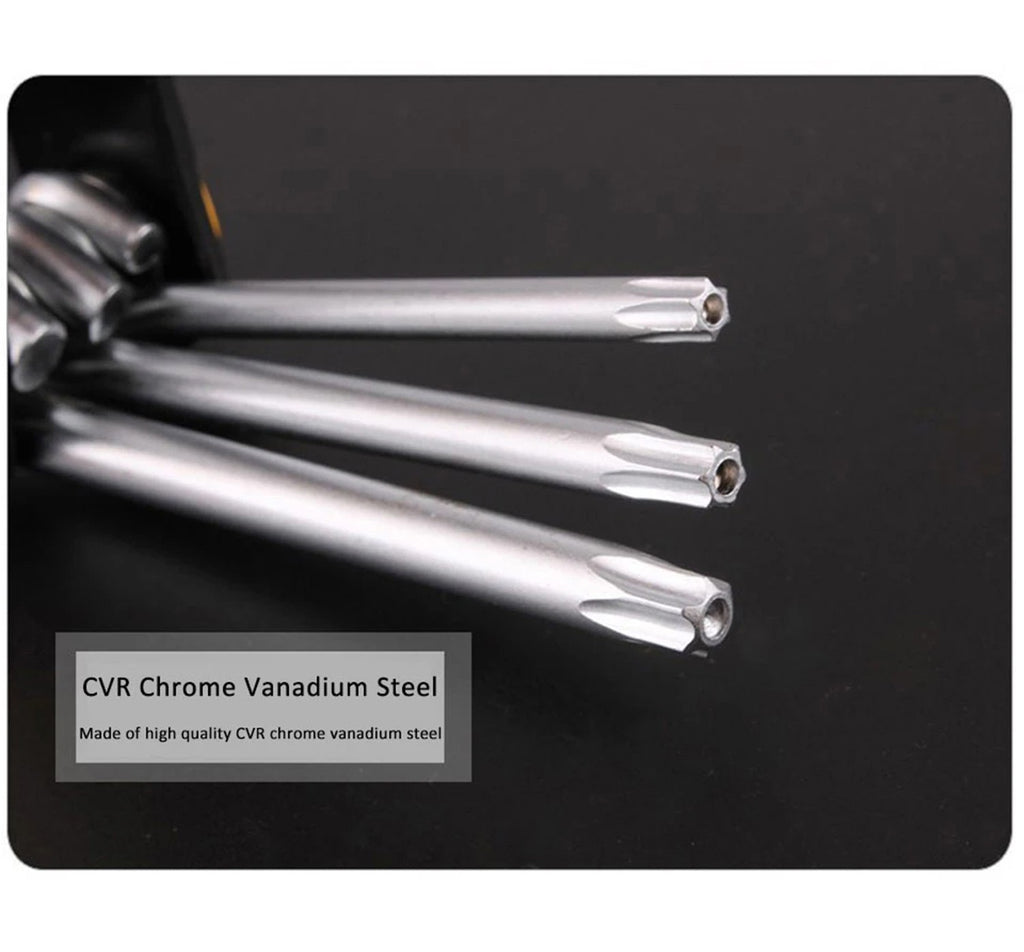 8 em 1 conjunto de chave de fenda dobrável torx mini chave de fenda bits kit hex
