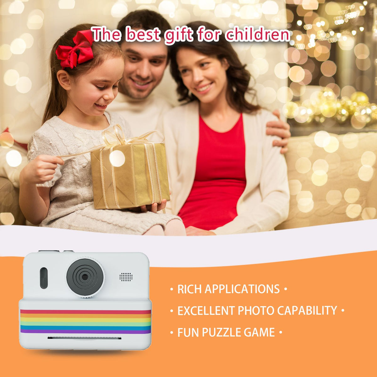 Câmera digital infantil para fotografia, mini impressora portátil térmica térmic