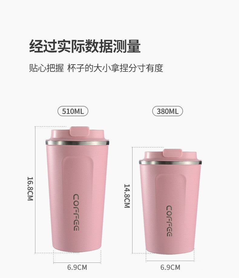Caneca térmica de café 380/510ml, copo de café de aço inoxidável com display de