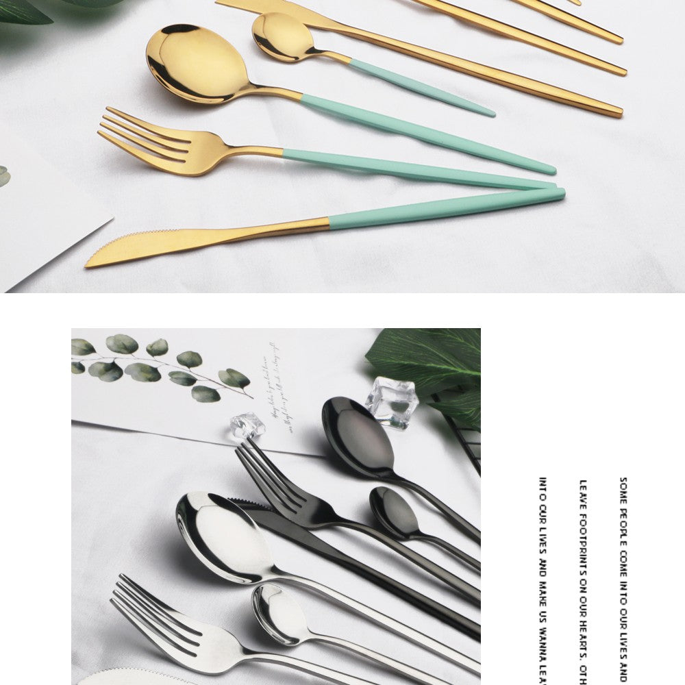 24 peças conjunto de talheres de aço inoxidável conjunto de talheres de aço inox
