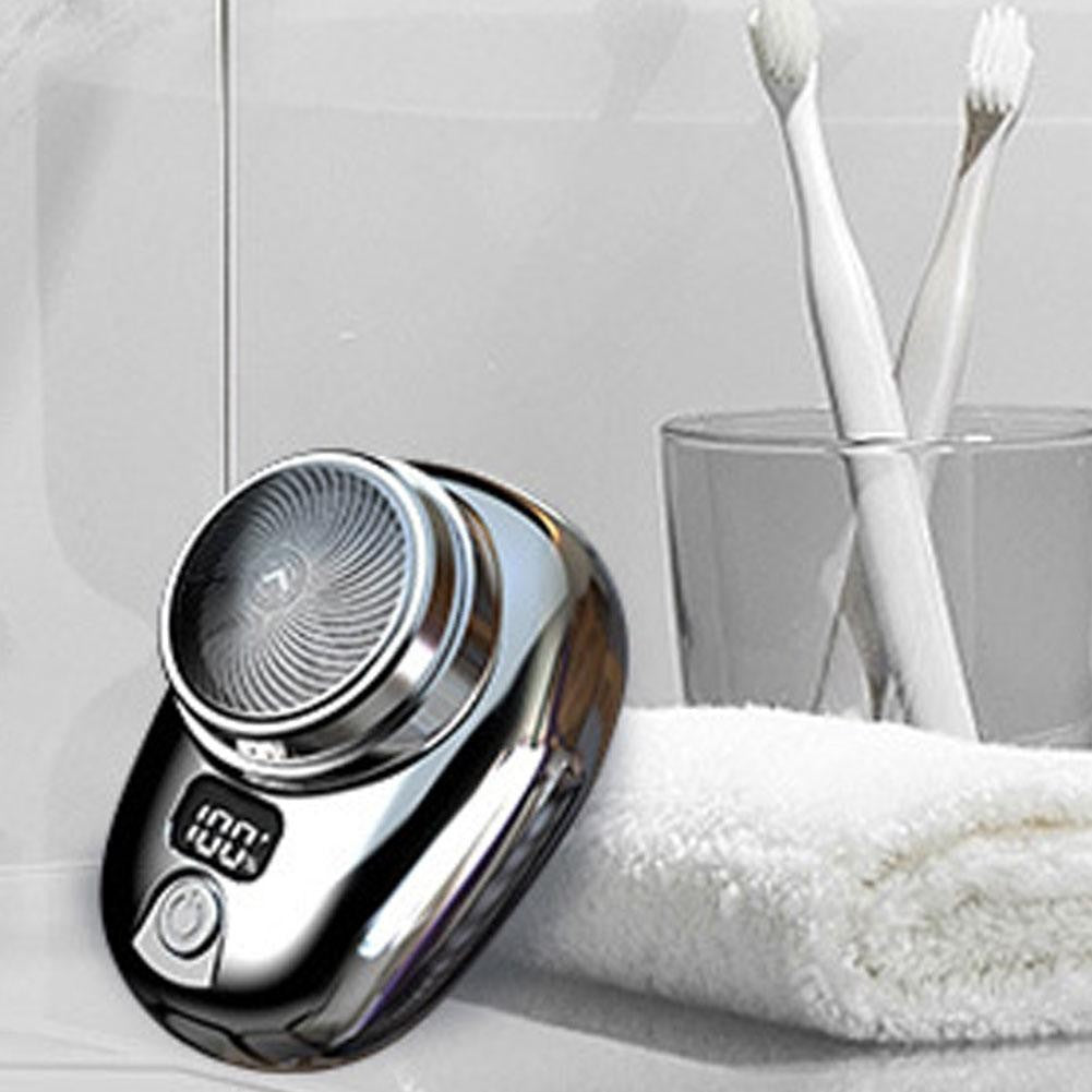 Mini barbeador elétrico para homens, veículo montado barbeador, display digital,